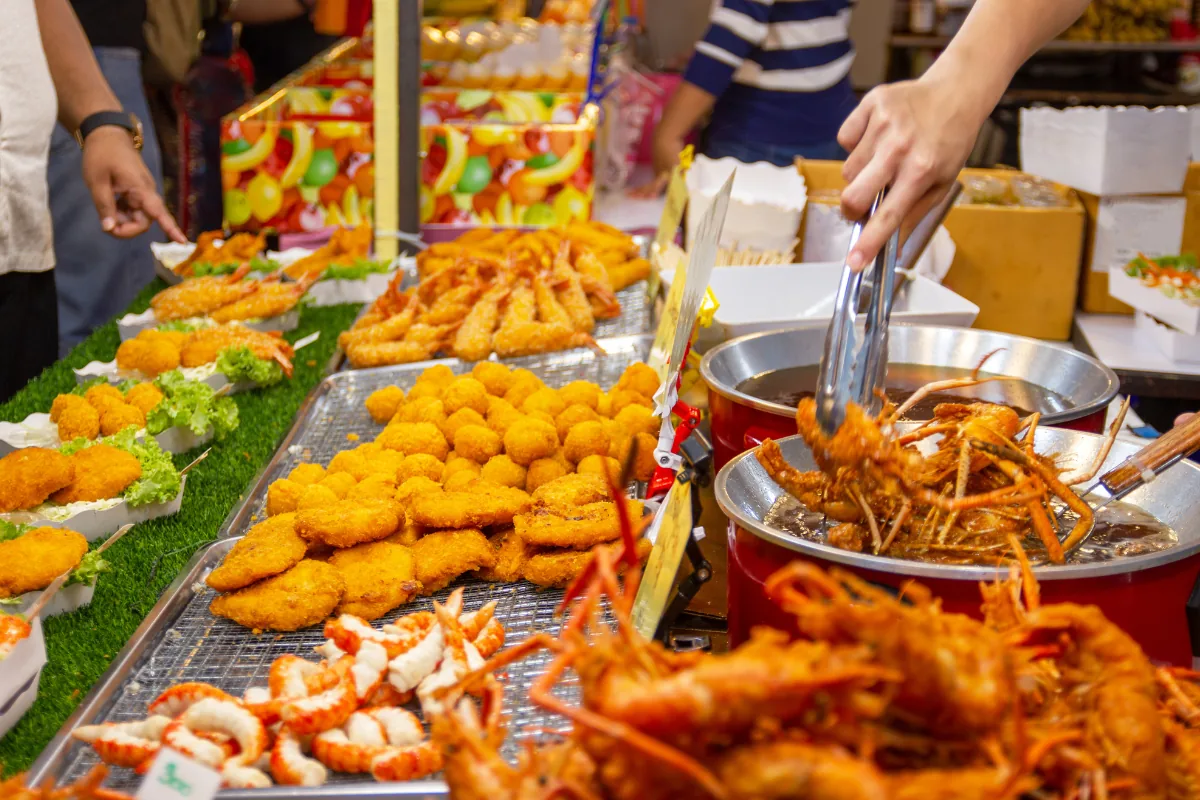 Street food stall at a Koh Samui night market